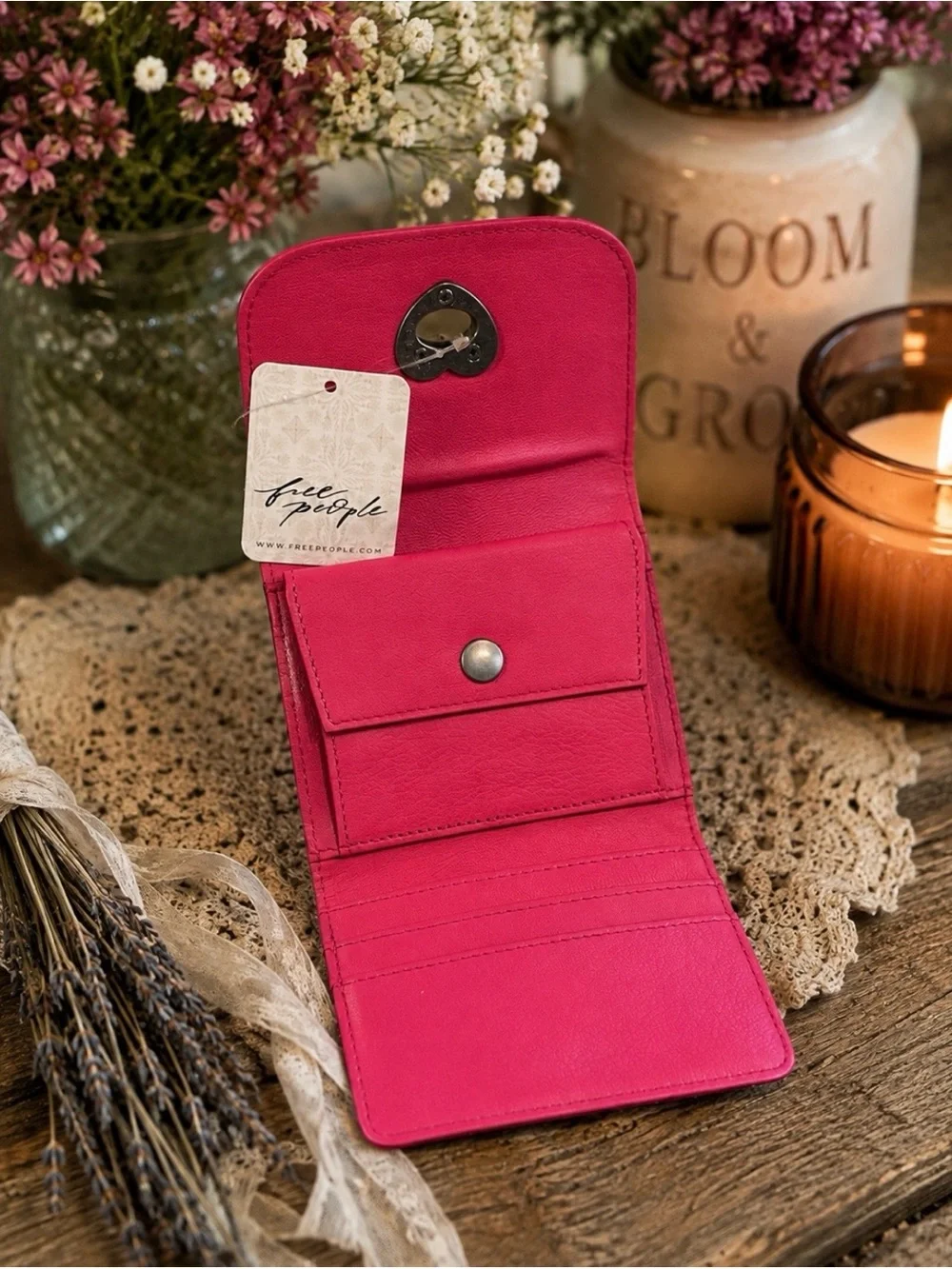 NWT Free People Lock It Up Leather Wallet